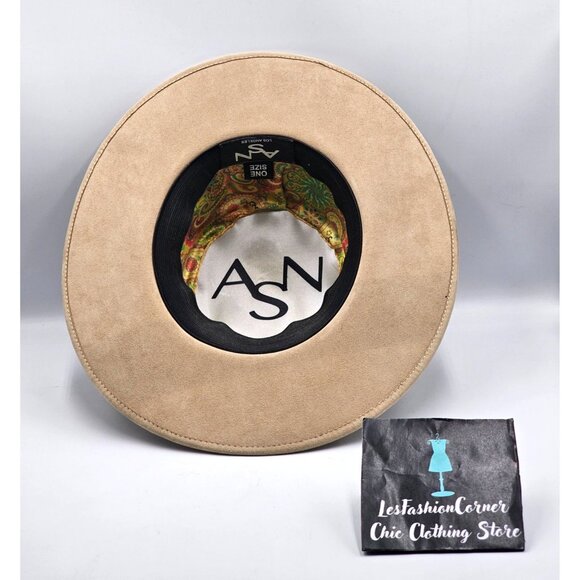 Anthropologie ASN Cordobes Hat Light Tan Faux Suede Braided Boho One Size 3232 - Picture 9 of 14